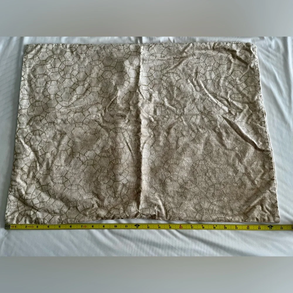 West Elm Geometric Beige/Gold Pillowcases (2)